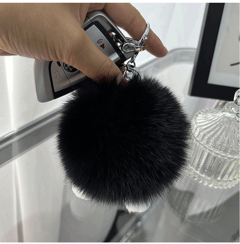 Cute Real Rabbit Fur Monster Keychain - Phone Charm