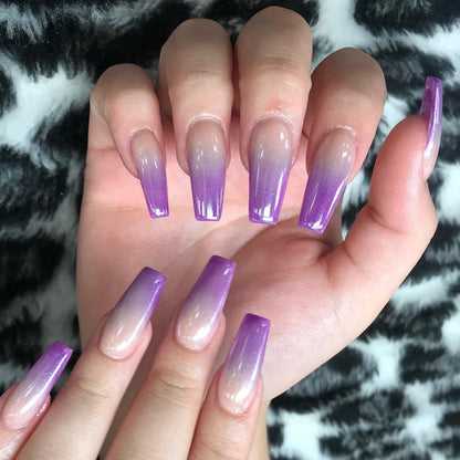 Sweet Cool Girl Luxe Ins-Style Gradient Purple Electroplated Mirror Nails