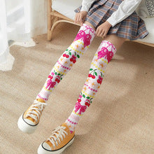 Spring and Autumn Print Japanese Lolita Cute Anime Knee Long Tube Velvet Socks