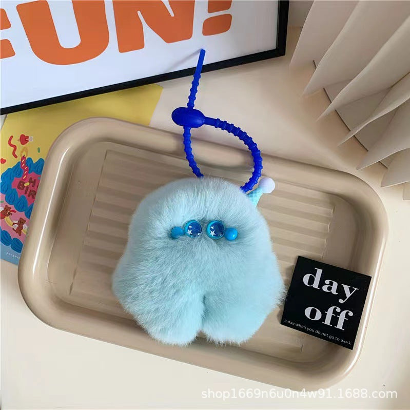 Cute Fuzzy Monster Keychain Creative Cartoon Bag Charm