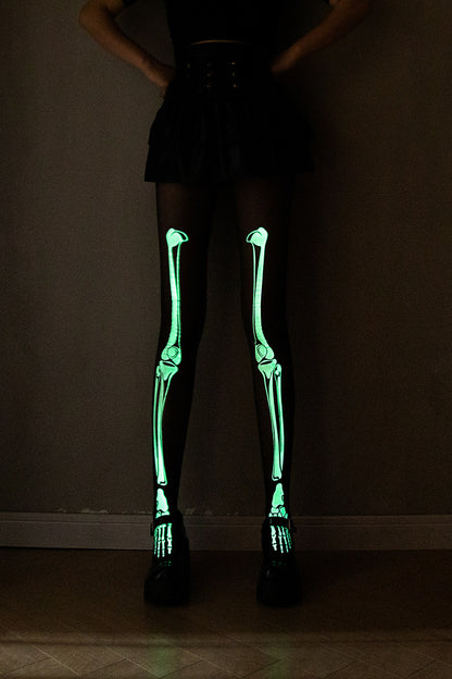 Sexy Luminous Skull Skeleton Luminous White Bone Stockings