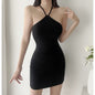 New Style Chic Halter Off-shoulder Sleeveless Basic Dress-homeunderwear