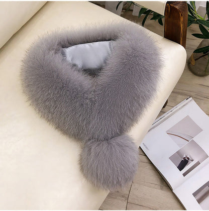 Warm Fox Fur Scarf - Winter Accessory