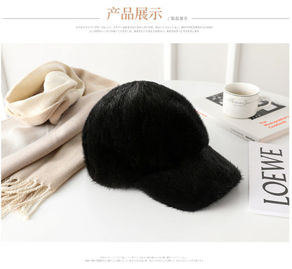 Warm Mink Fur Cap - Stylish Winter Accessory