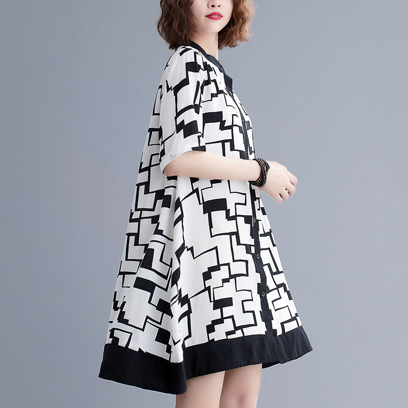 Artistic Chiffon Printed Loose Dress