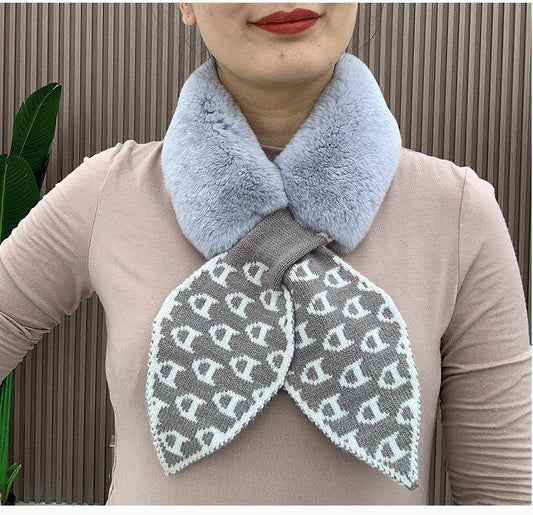 Cute Real Rabbit Fur Scarf for Winter