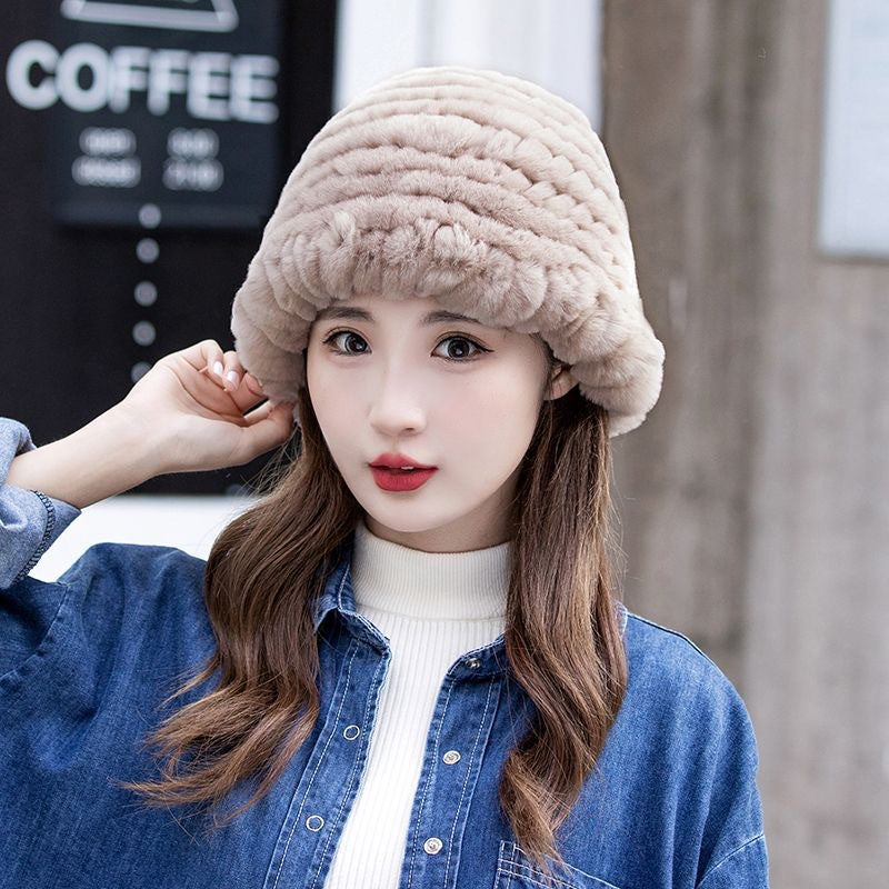 Winter Real Rabbit Fur Beanie - Cozy & Stylish