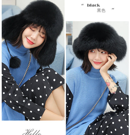 Winter Fox Fur Ear Flap Hat - Stylish & Warm