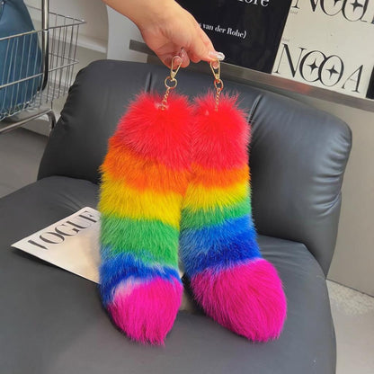 Cute Fox Tail Keychain - Furry Car Accessory