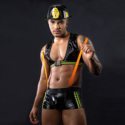 Free Shipping For Fireman Character Nightclub Men's Lingerie