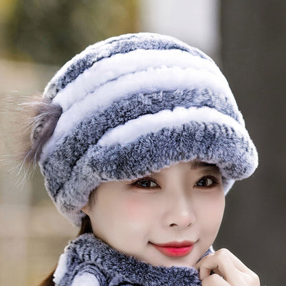 Winter Real Rabbit Fur Cap - Warm & Stylish