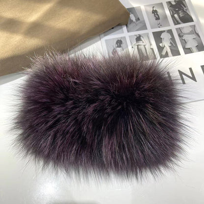 Winter Real Fox Fur Neck Warmer Thick Fur Scarf Headband