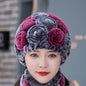 Winter Real Rabbit Fur Flower Ear Flap Hat