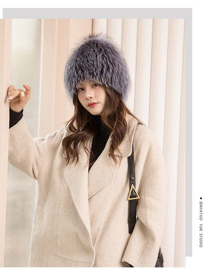 Cute Fox Fur Ear Flap Hat - Winter Warmth