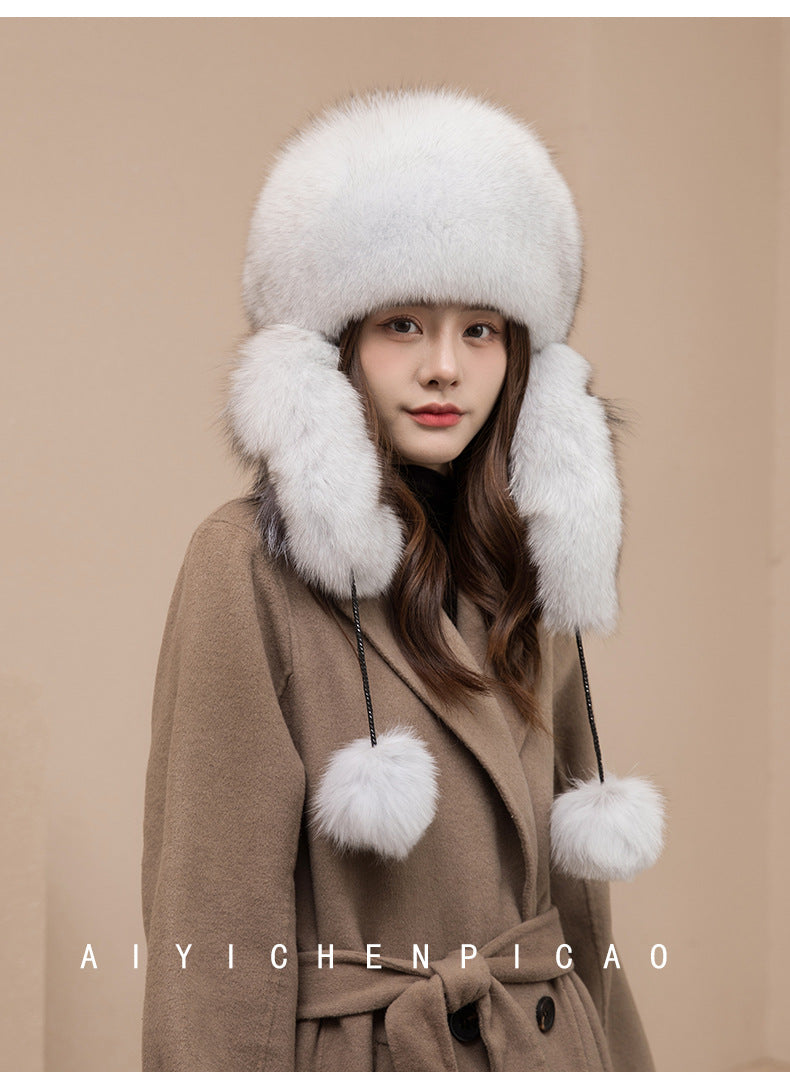 Warm Fox Fur Ear Flap Hat - Winter Fashion Trend