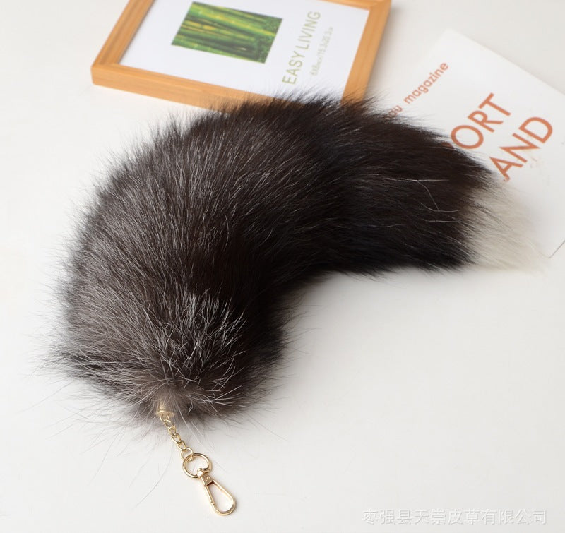 Cute Fox Tail Keychain - Furry Car Accessory