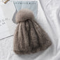 Stylish Mink Fur Hat with Fox Pom Pom