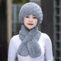 Winter Real Rabbit Fur Set - Hat & Scarf