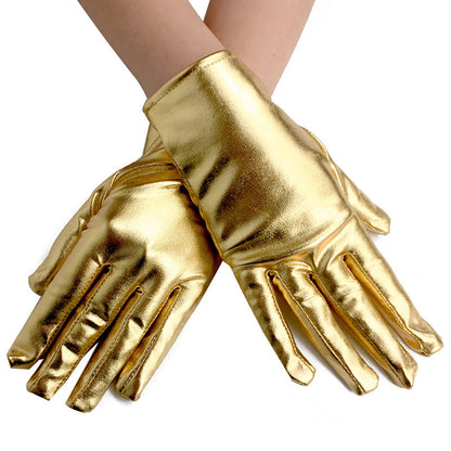 Metallic Black Clothing Gloves