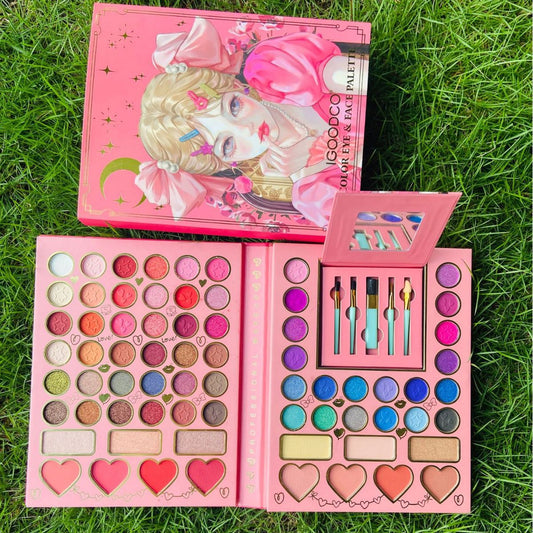 70-Color Sweet Heart Beauty Eye Shadow Palette - Matte & Shimmer with Brush