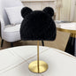 Winter Mink Fur Beanie with Cat Ears - Cozy & Cute