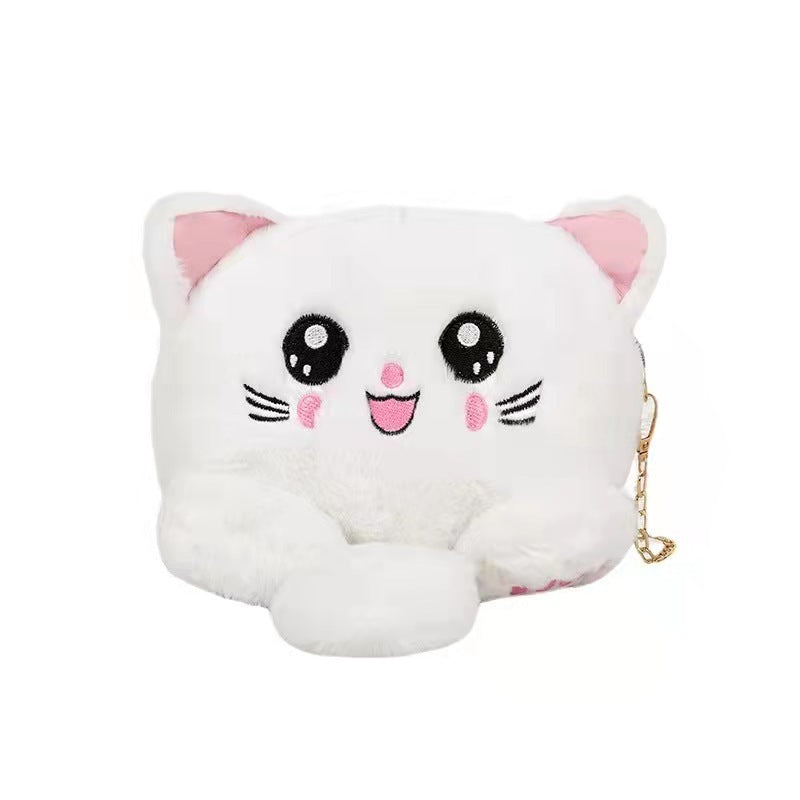 Cute Cartoon Fuzzy Cat Bag - Fall/Winter Shoulder Tote