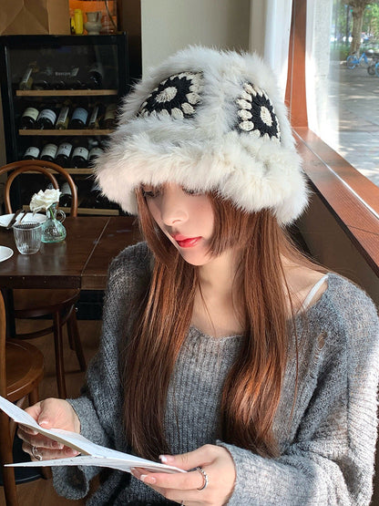 Cute Real Rabbit Fur Lion Hat - Winter Fashion