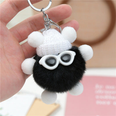 Real Rabbit Fur Rabbit Keychain Cute Fluffy Charm