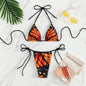 Butterfly Print Halterneck Bikini Swimsuit