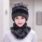 Winter Rex Rabbit Fur Hat & Scarf Set - Warm & Stylish