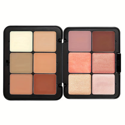 New Fashion12-Color Metal Compact - Blush, Highlighter, Concealer-homeunderwear