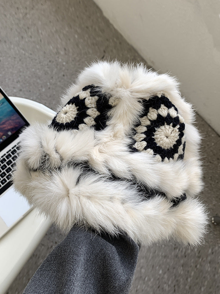 Cute Real Rabbit Fur Lion Hat - Winter Fashion