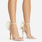 Chic Butterfly Bow Thin High Heel One-Strap Sandals-Homeunderwear