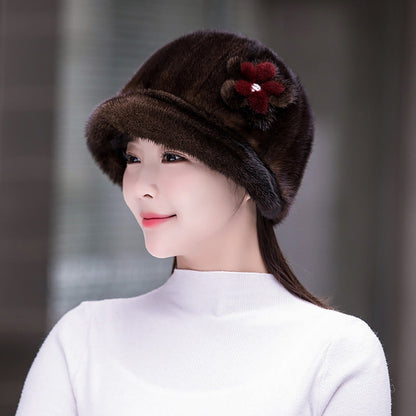 Winter Mink Fur Ear Flap Hat - Elegant & Warm