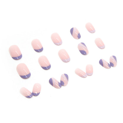 Wholesale Pink Purple Wave Fall Nails - Premium Quality (24PCS)