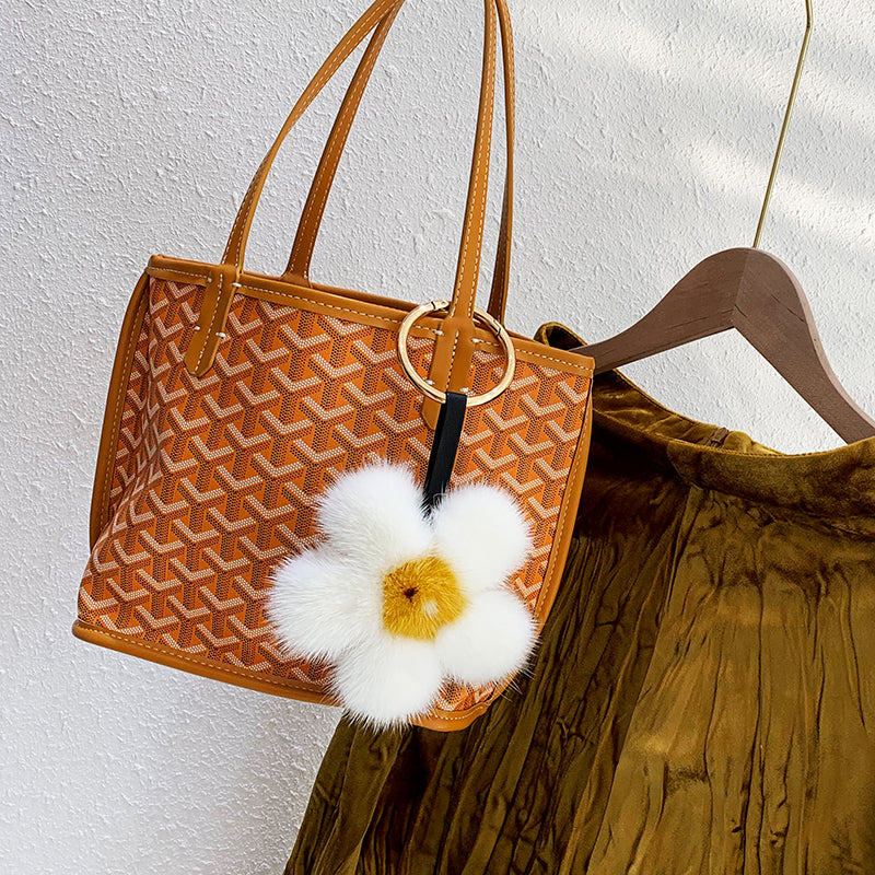 Mink Fur Fried Egg Sunflower Bag Accessory