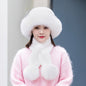 Winter Real Rabbit Fur Hat & Scarf Set - Stylish & Warm