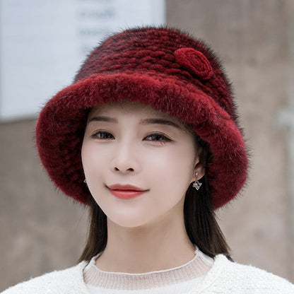 Winter Mink Fur Bucket Hat - Warm & Stylish