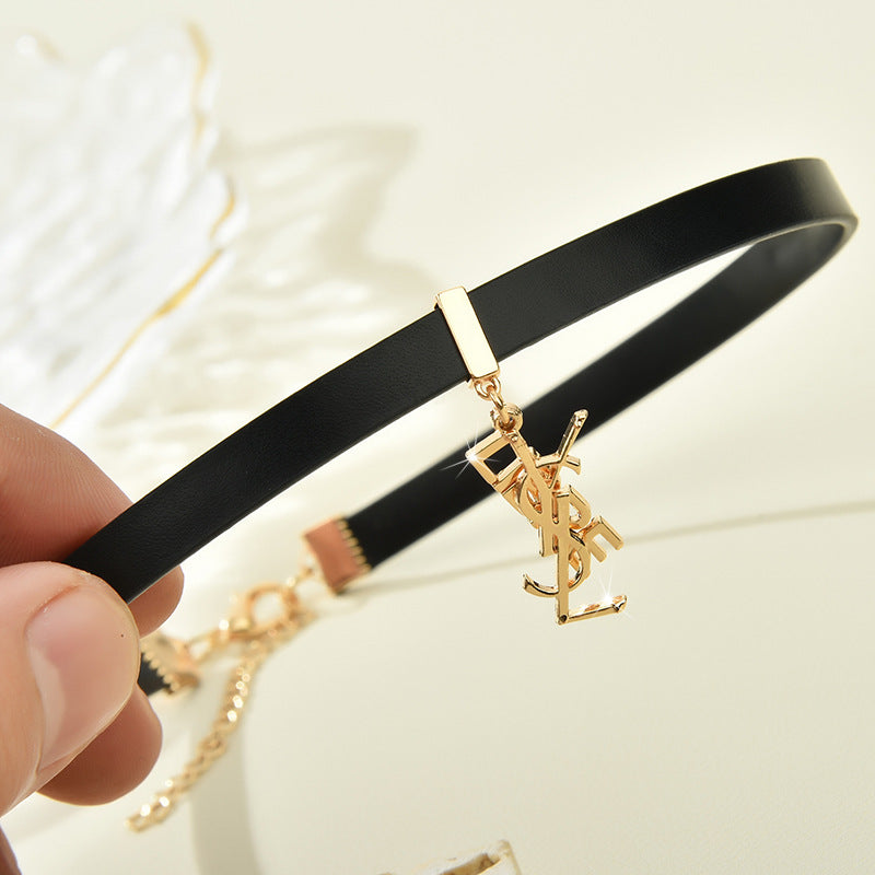 YSL Leather Metal Choker