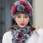 Winter Real Rabbit Fur Hat & Scarf Set - Warm & Stylish