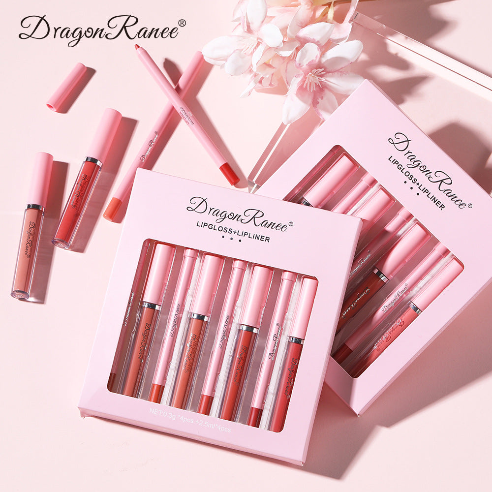 New Fashion 4-Pack Lip Liner and Matte Lip Gloss Set-Homeunderwear