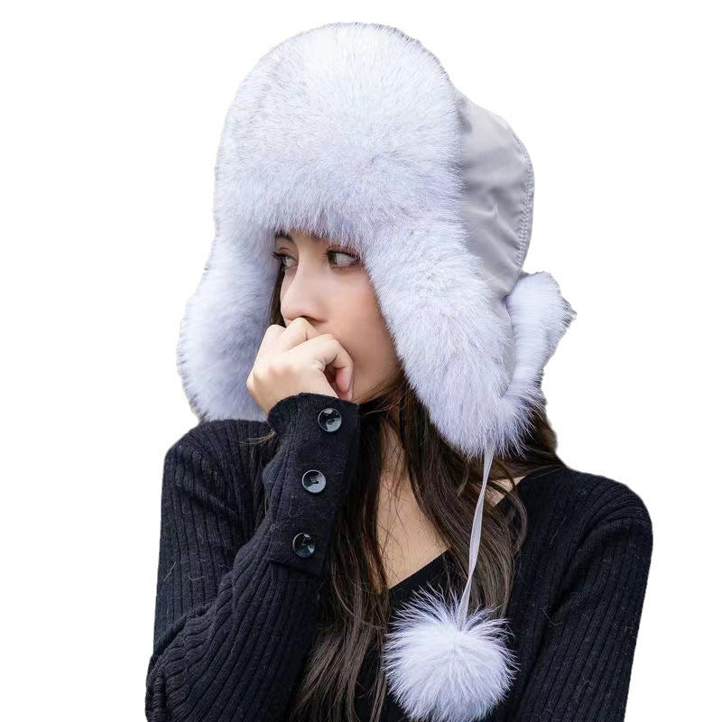 Winter Fox Fur Ear Flap Hat - Stylish & Warm