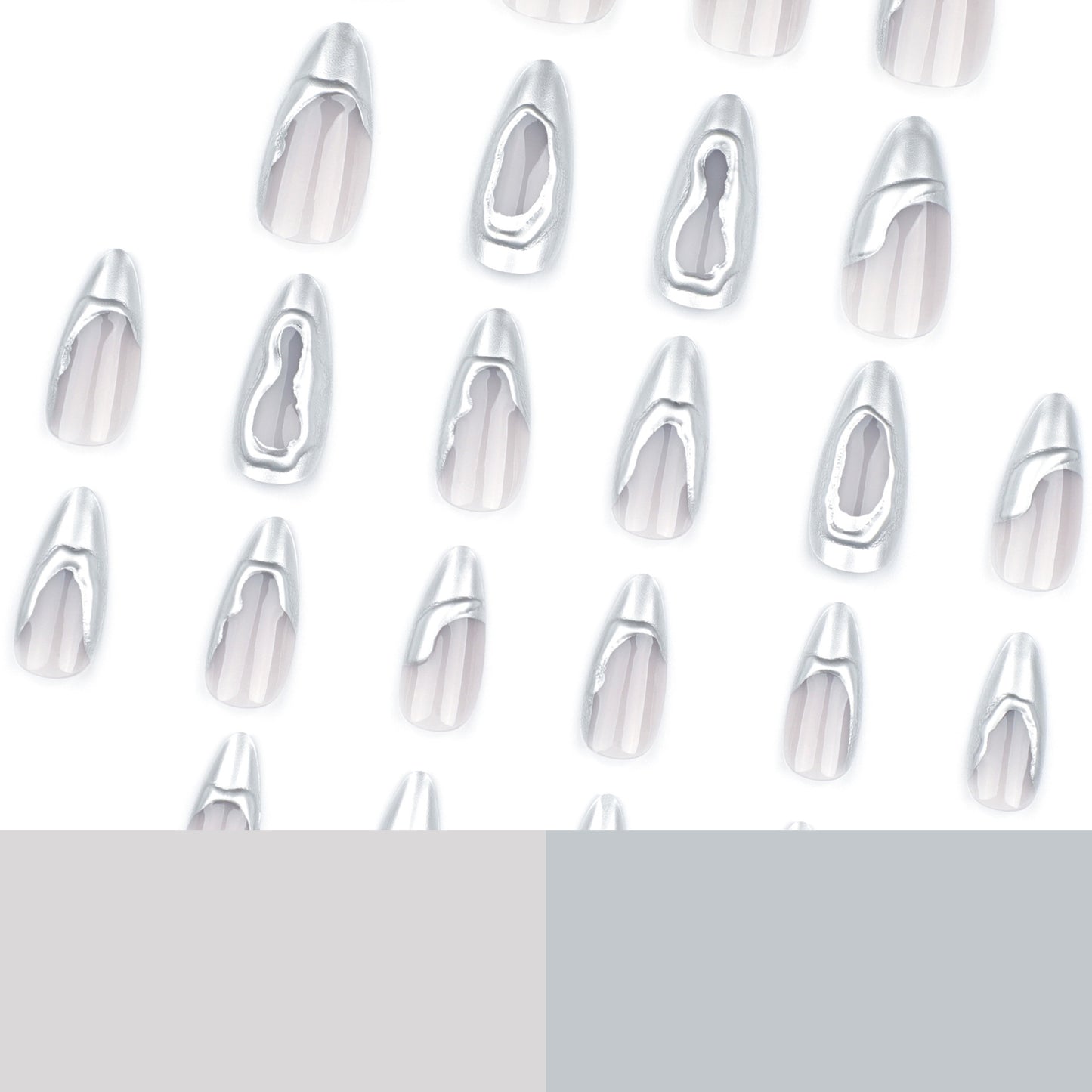 3D French Silver Mirror Nails, Popular Overseas