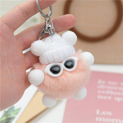 Real Rabbit Fur Rabbit Keychain Cute Fluffy Charm