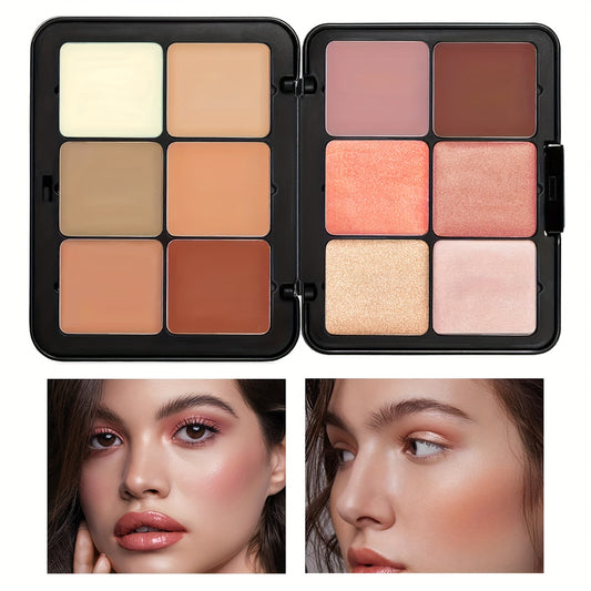 New Fashion12-Color Metal Compact - Blush, Highlighter, Concealer-homeunderwear