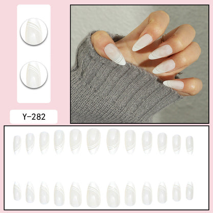 Y6 Ins Trendy Fall Nails: Almond Flashy Nail Tips