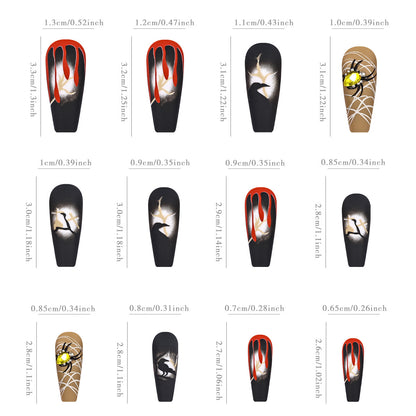 New FashionHalloween 3D Spider Blood Drip Nail Art Stickers-homeunderwear