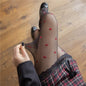 Sexy Summer Slim Japanese JK Polka Dot Love Silk Jacquard Lolita Pantyhose