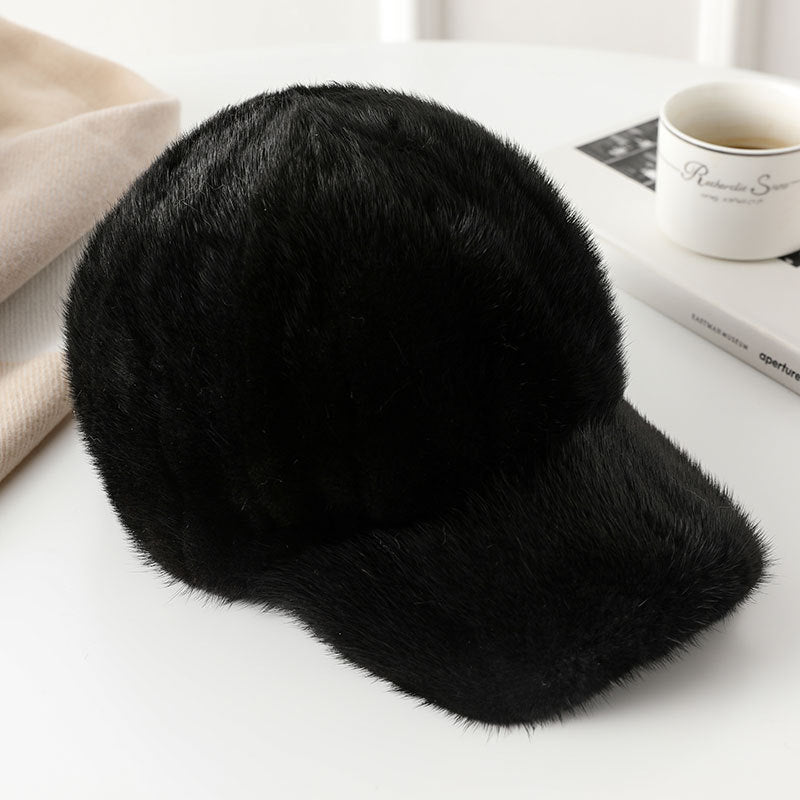 Warm Mink Fur Cap - Stylish Winter Accessory