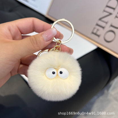 Cute Real Fur Pom Pom Keychain Bag Charm Gift